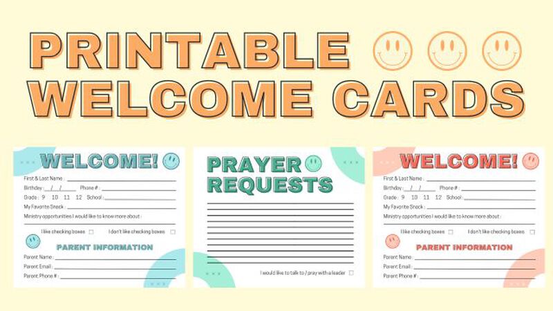 Printable Welcome Cards